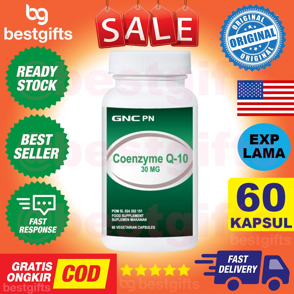GNC PN COENZYME CO Q10 COQ10 30 MG PRODUKSI ENERGI ANTIOKSIDAN JANTUNG SIRKULASI DARAH 60 KAPSUL