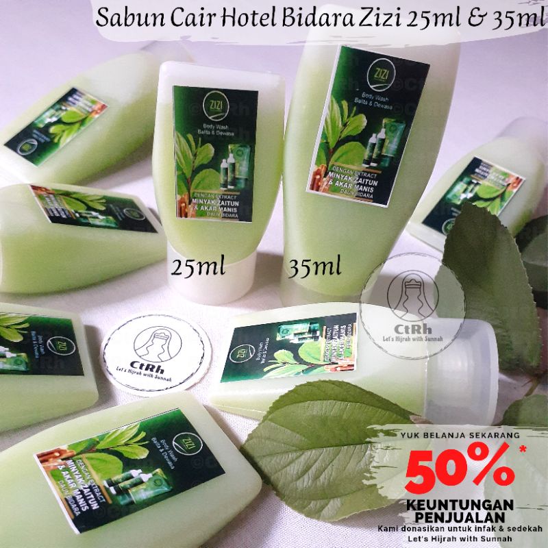 Sabun Bidara Cair Mini Hotel Body Wash BPOM Zizi Botol 25 ml dan 35 ml Extract Daun Sidr Ruqyah Minyak Zaitun dan Ekstrak Akar Manis