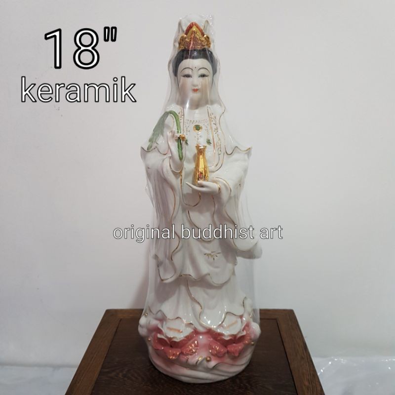 patung dewi kwan im keramik 18 inch