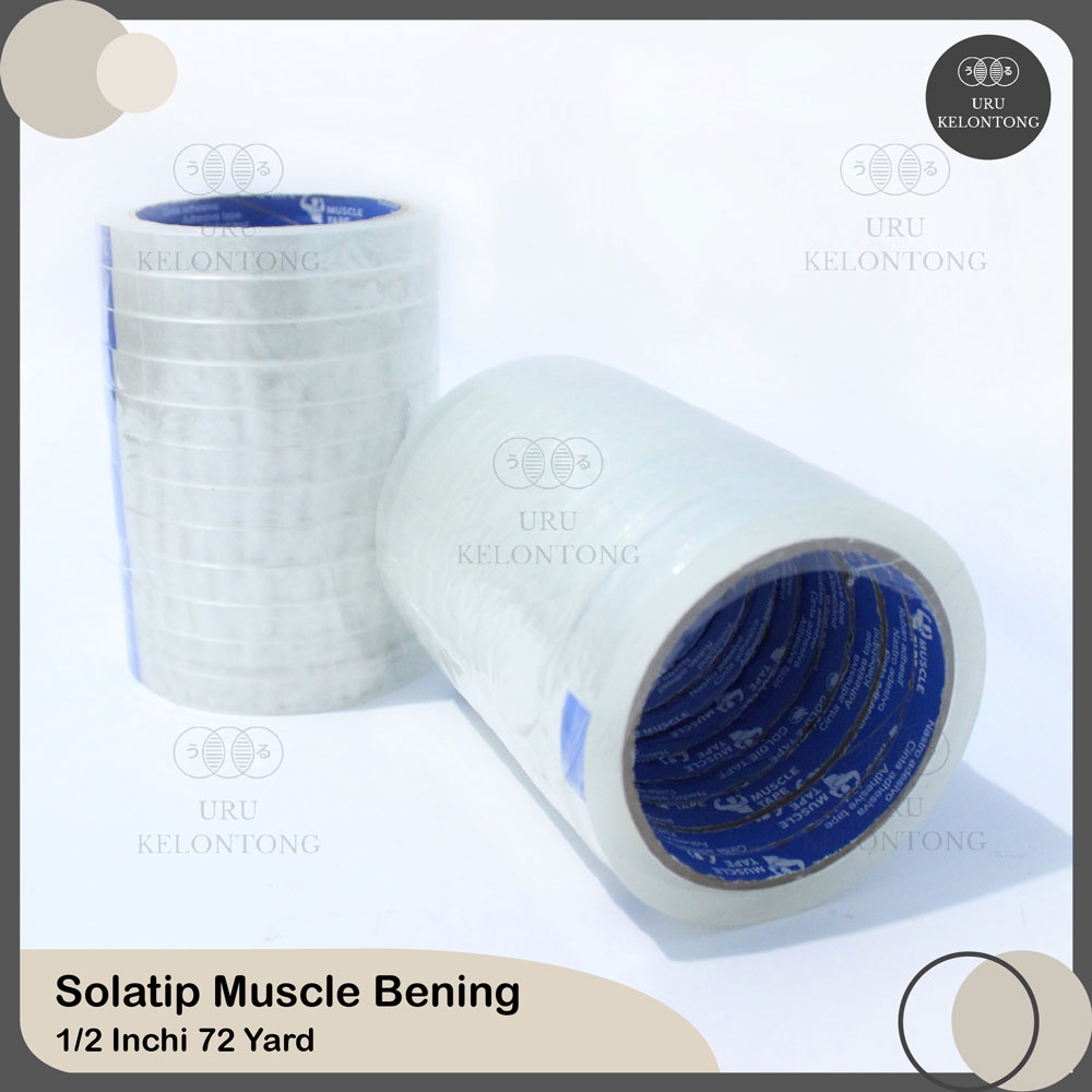 

TERMURAH Selotip/ Isolasi /Isolasi kado muscle tape bening kecil 1/2 inch 72 yard harga satuan