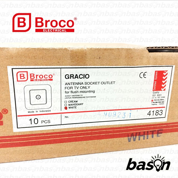 BROCO Gracio 4183 Antenna Socket Outlet Cream | Outlet TV