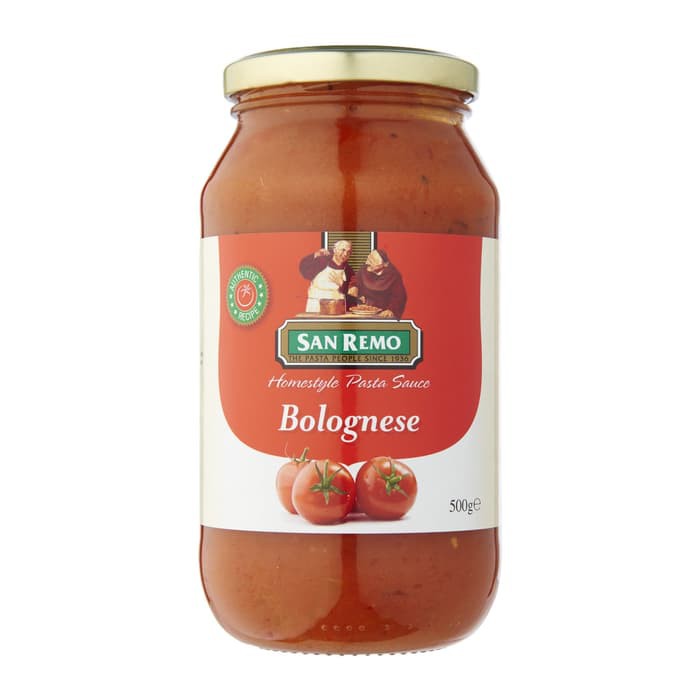 

San Remo Pasta Saus Bolognese 500gram / Pasta Sauce Bolognese San Remo