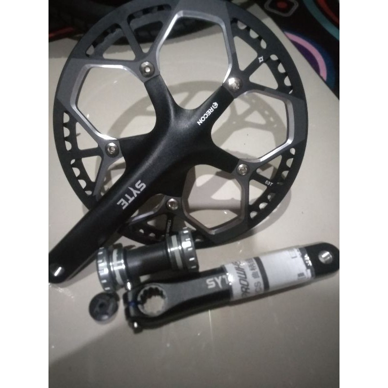 CRANKSET SYTE RECON 53T BB HT2 HITAM