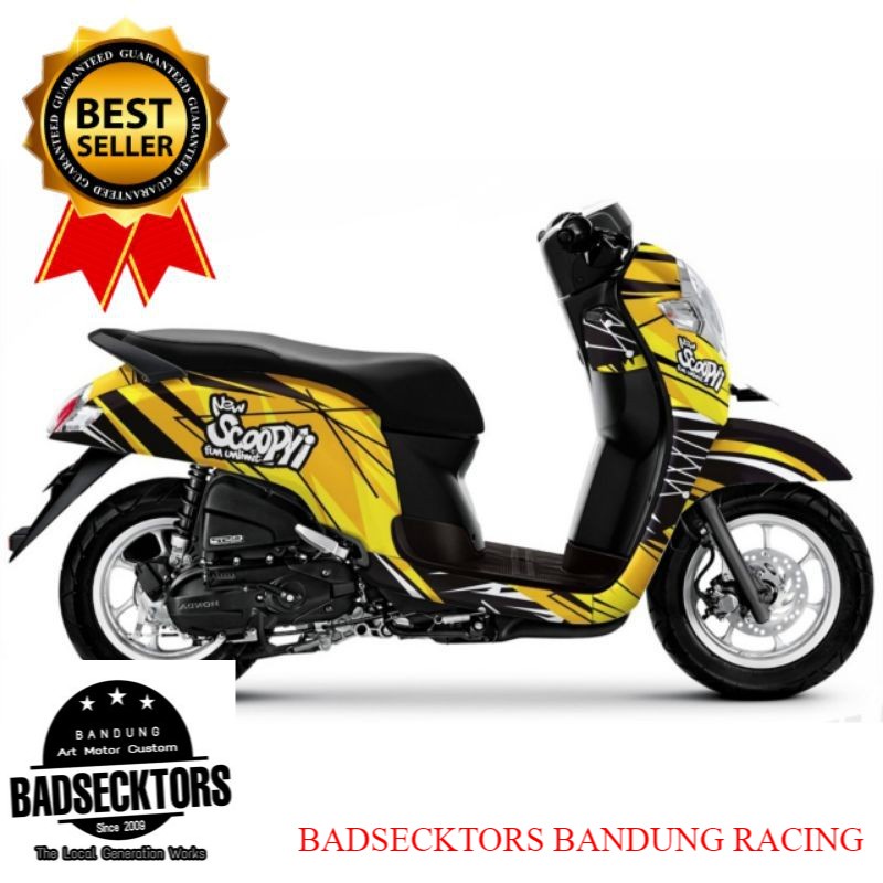 Decal sticker Scoopy fi 2019 grafis kuning hitam keren