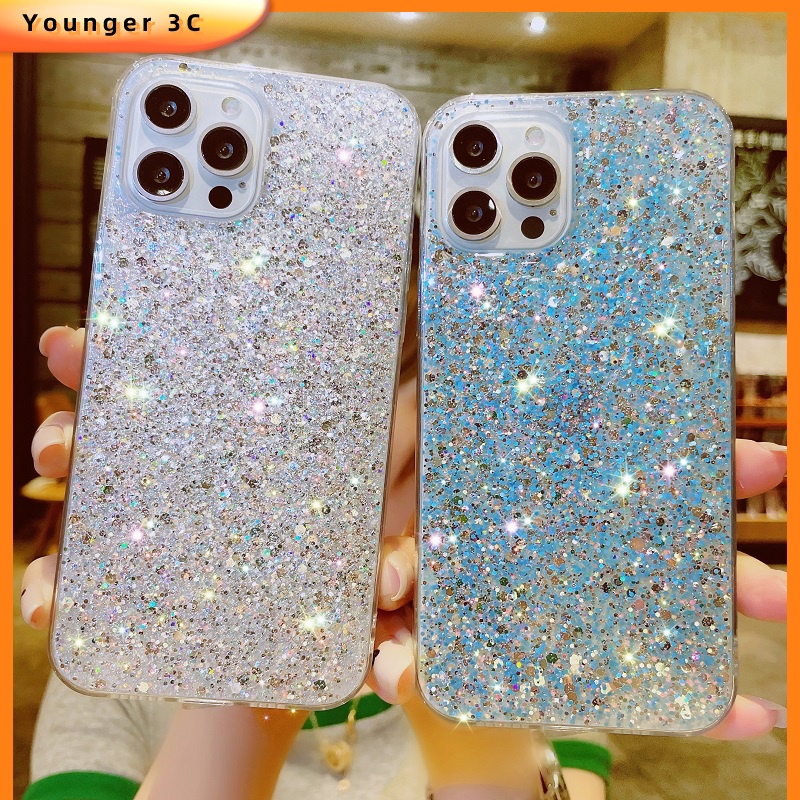 Case Glitter Sequin Cover Oppo A72 A73 F5 A74 F19 A79 A79K A83 A1 A9 A11X A11 A5 A92S A94 F19Pro Reno5F A95 F19Pro Plus A96 Reno7Z