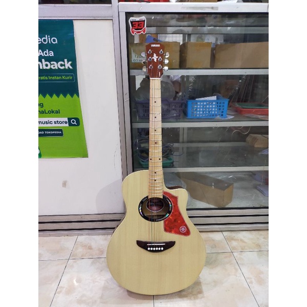 GITAR AKUSTIK PEMULA YAMAHA FREE PACKING KAYU