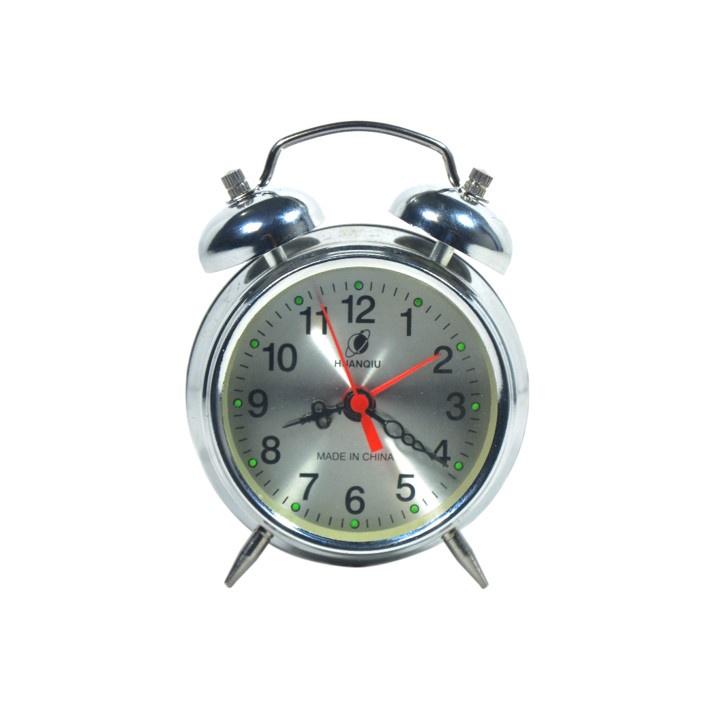 Jam Beker Kring Jam Weker Kring Metal Mechanical Mini Alarm Clock Warna Silver