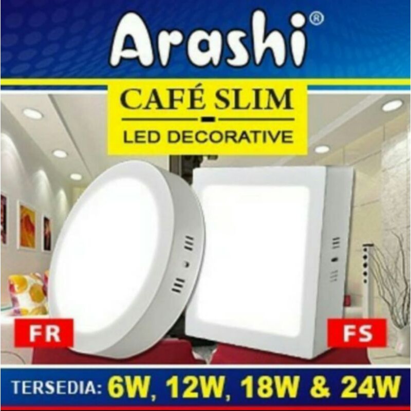 LAMPU DOWNLIGH LED ARASHI OB OUTBOW TEMPEL 6 WATT KOTAK/LAMPU HIAS PLAFON