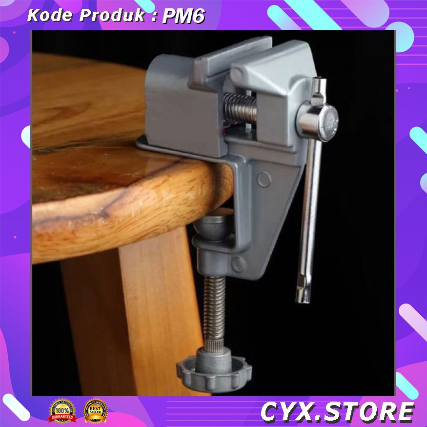 PM6 YTC Vise Clamp Capit Meja Alat Penjepit Kayu 12E8F3 Silver Grab Medan