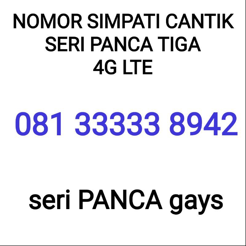 nomor cantik simpati seri panca harga bersahabat
