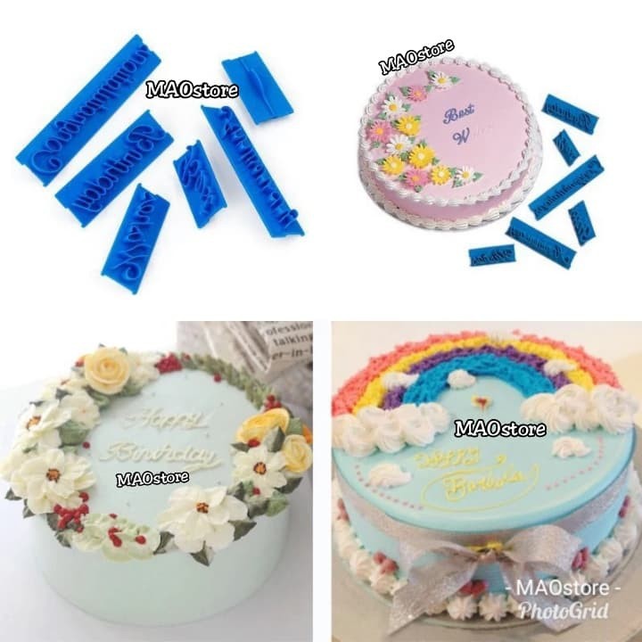 

MAOSTORE 6 CETAKAN FONDANT STAMP STEMPEL TULISAN HAPPY BIRTHDAY