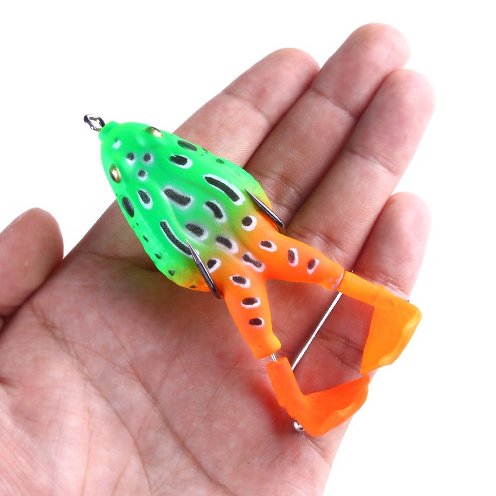 HENGJIA 1PC Umapn Katak Fishing Lure Double Propeller Foot Frog Lure 20 color Soft Bait 9cm12g/8.5cm11.5g Silicone Artificial Crankbait Wobbler Jig Trolling Soft Lure Floating Fishing Bait Gear