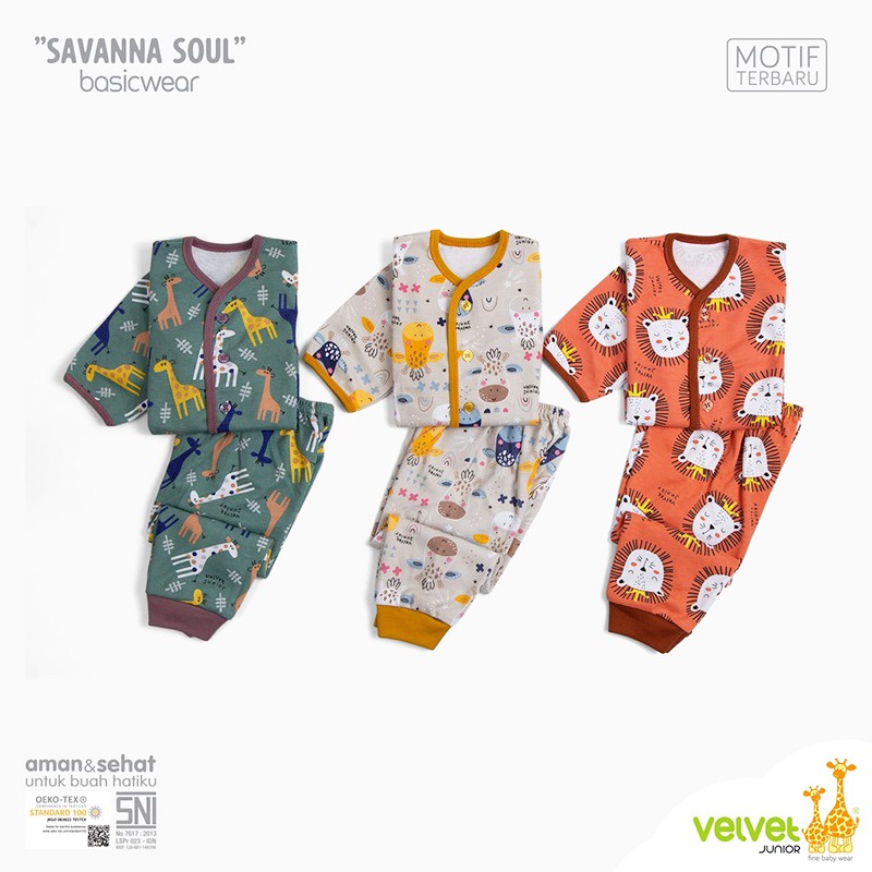 Velvet Junior Setelan Baju Tidur Kancing Depan Panjang Stelan Piyama Anak NB S M L XL XXL