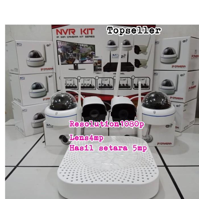 Paket Cctv Nvr Kit 4 Kamera ( Kamera Cctv Full Wireless )/Ip Cam Cctv