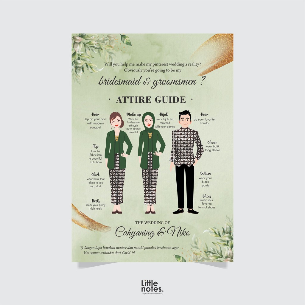 BRIDESMAID CARD / ATTIRE GUIDE CARD