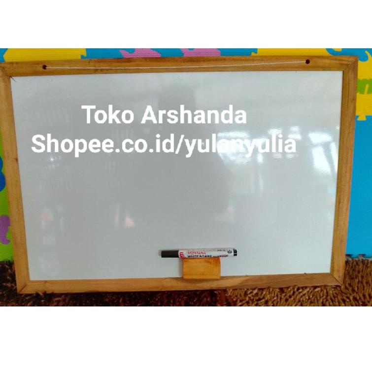 

7p✣Model Terkini✵➯ papan tulis 40x60 white board +standing gratis spidol dan penghapus 100 ➯