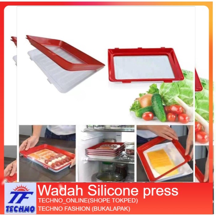 Wadah silikon press atau penutup makanan silikon vacuum food storage