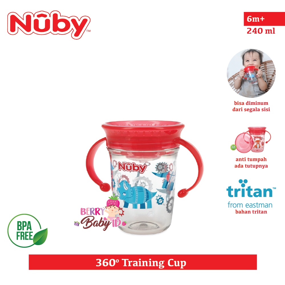 Nuby Tritan Wonder Cup With Handle Glitter Gelas Training Cup Bayi Berry Mart