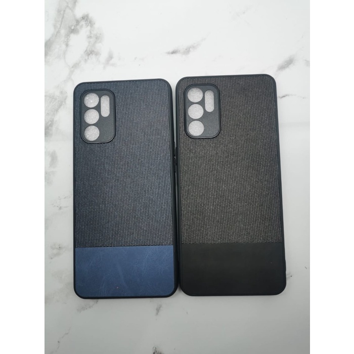 Soft Case Oppo Reno 6 Reno 6 4G  Fabric Denim Cover - Biru