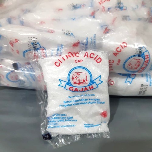 

@20 pak CITRIC ACID CAP GAJAH Asam Citrun Sitrun Zuur Pemutih Pembersih Pakaian @50gram