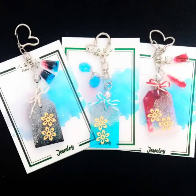 Gantungan kunci resin epoxy high quality omamori japan lucky charm