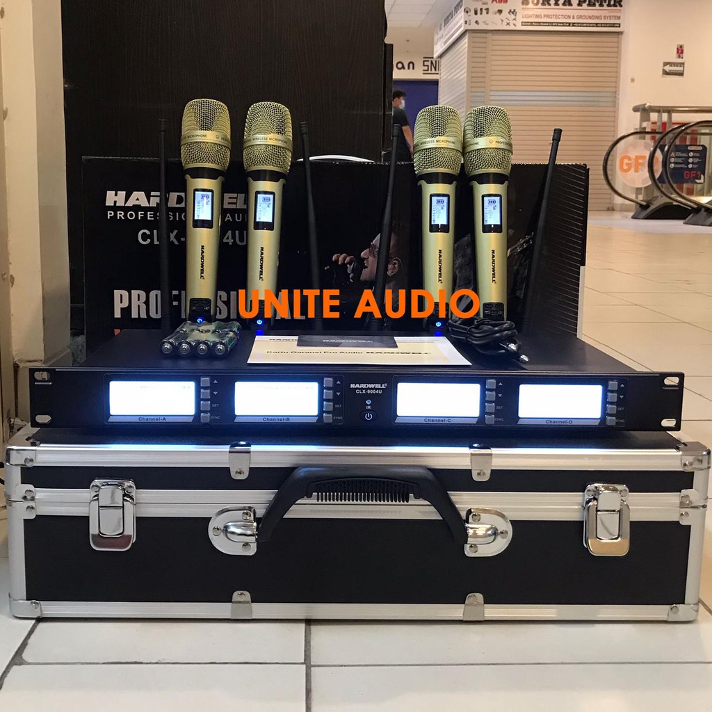 Mic Wireless 4 Genggam CLX-9004U Hardwell CLX9004 CLX 9004 Original