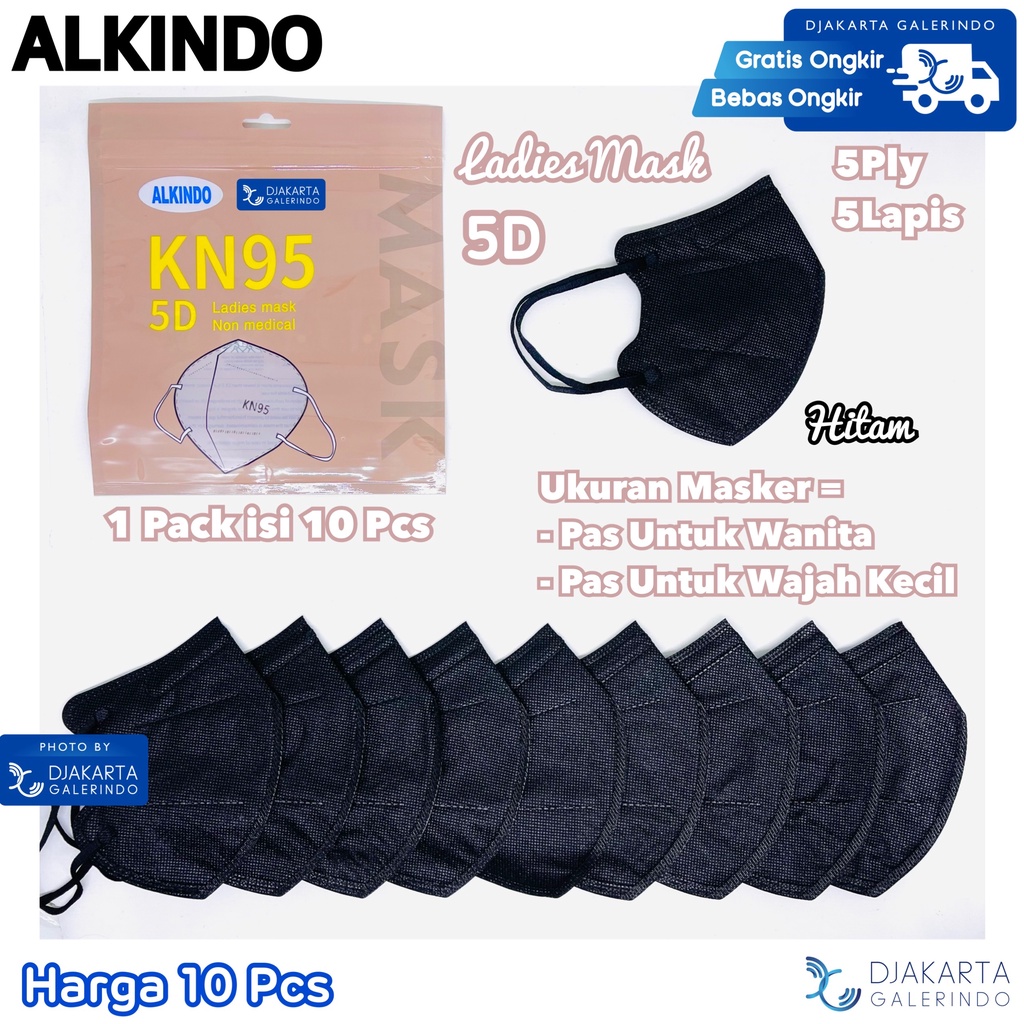 Masker ALKINDO Ladies Mask 5D 5Ply original isi 10Pcs