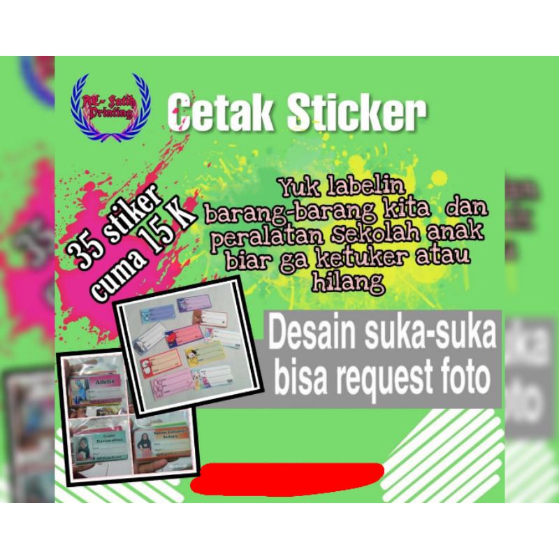 

CETAK STICKER CETAK STIKER OLSHOP KARTU NAMA SOUVENIR LABEL MAKANAN