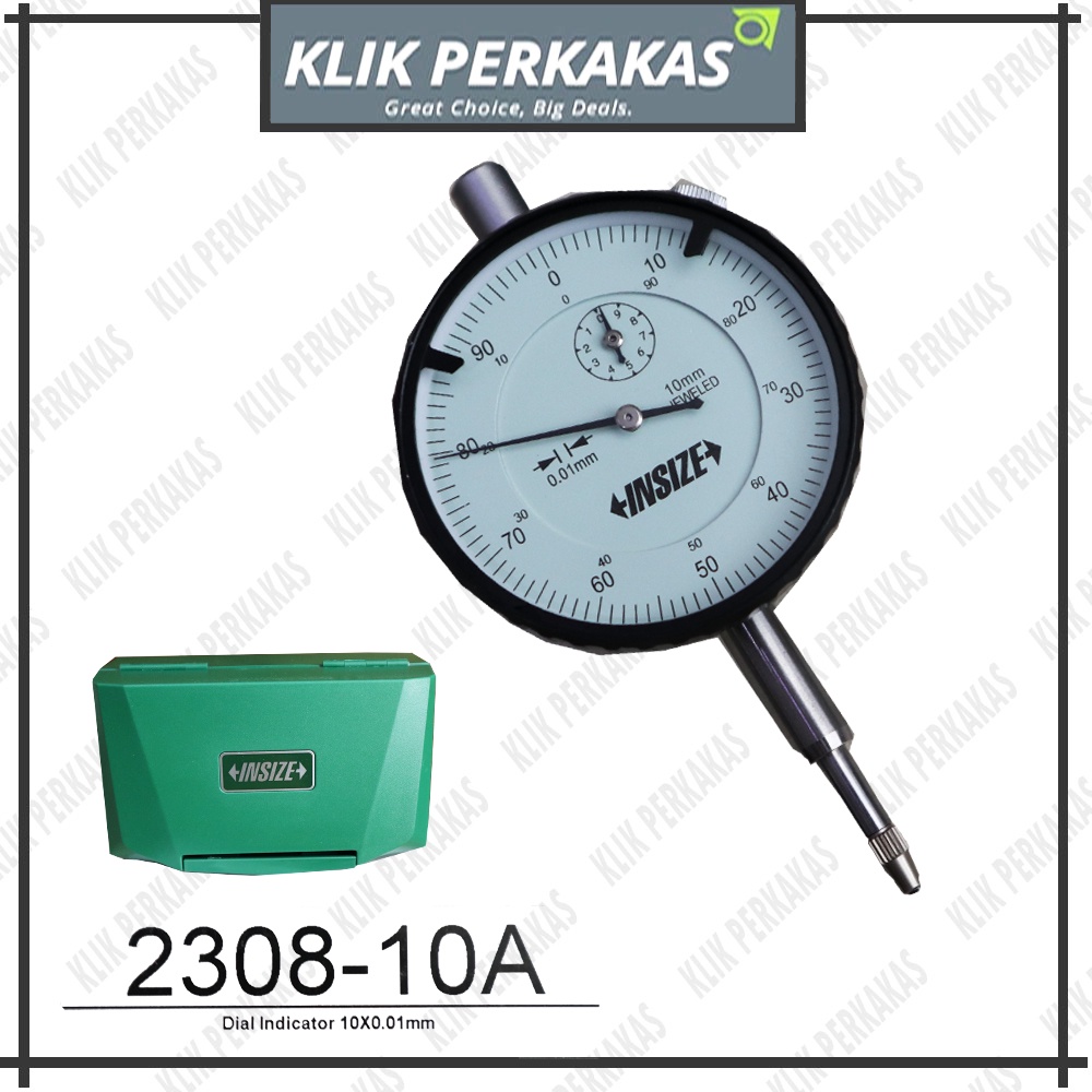 Dial Indicator Analog Metric 10 x 0.01 mm x 1.0 mm Insize 2308-10a