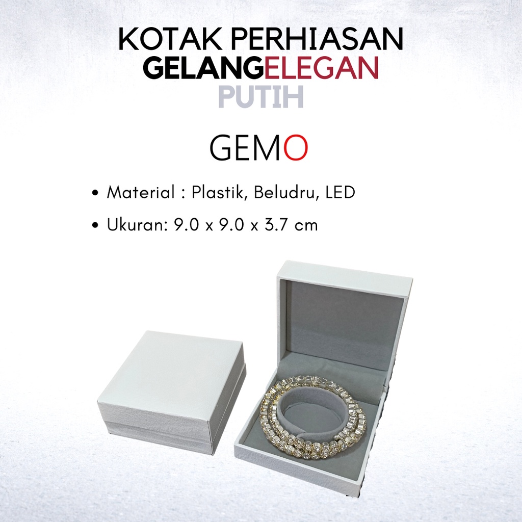 Kotak Perhiasan Elegan Putih Set , Box Cincin, Kalung, Gelang, Anting, Liontin, Tempat Jewelry Murah, Unik, Lucu untuk Tempat Wadah Seserahan / Akad Pernikahan / Hantaran Tunangan Harga Paling Cocok untuk Aksesoris Emas Berlian/ Perak Permata