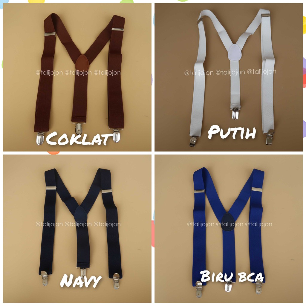 Suspender Pria Dewasa Anak dan Balita Bahan 100% Rubber Premium Warna Lengkap