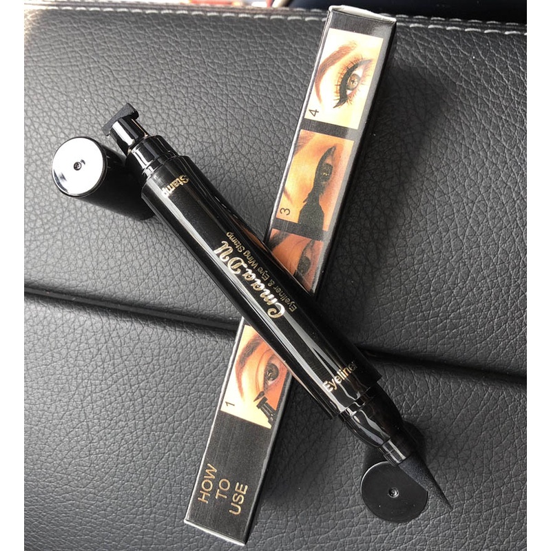 Eyeliner Stamp 2 Sisi Cepat Kering Warna Hitam Eye Liner Cosmetic Double-ended Eyeliner