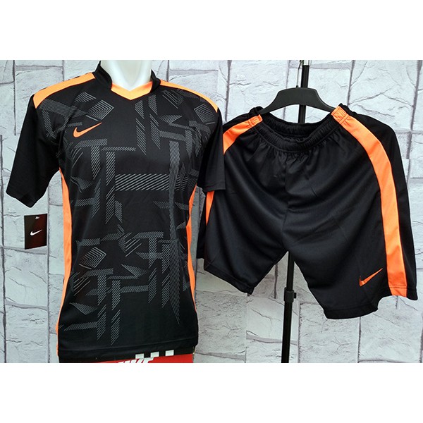 kostum Futsal/Bola/sport/jersey/kaos olahraga/kaos tim/ Setelan Kaos nike speed hitam orange