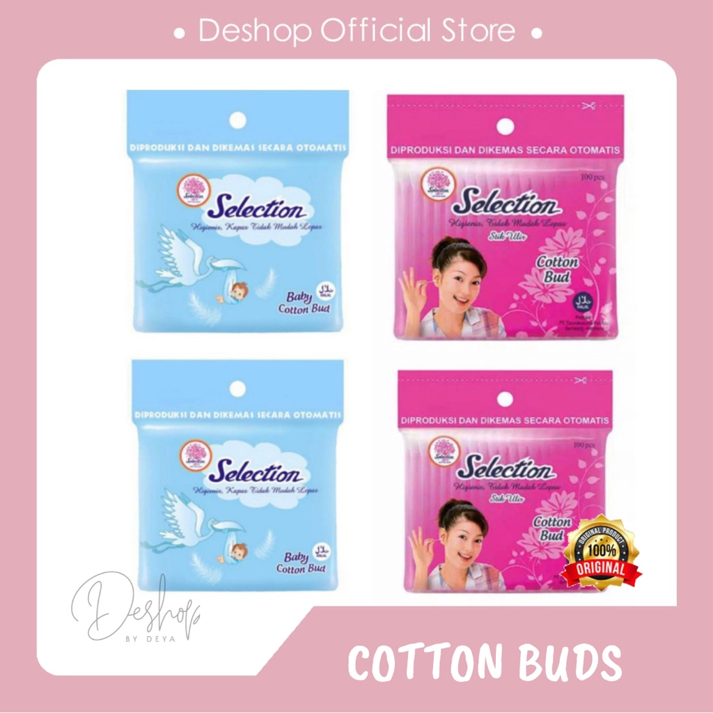 Cotton Bud Selection Premium Quality Ziplock Halal isi 100pcs