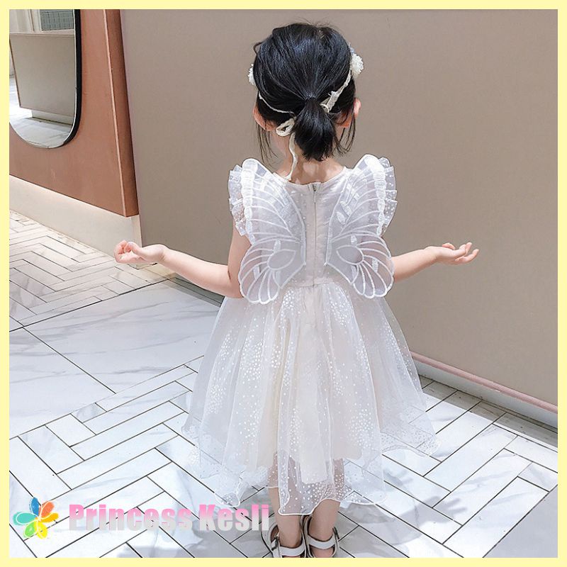 [PRINCESS KESLI] 0-7 Tahun Dress Butterfly Corak Bunga Flowers Anak Perempuan Gaun Pesta Princess Kupu-Kupu Rok Tutu Bayi Kids