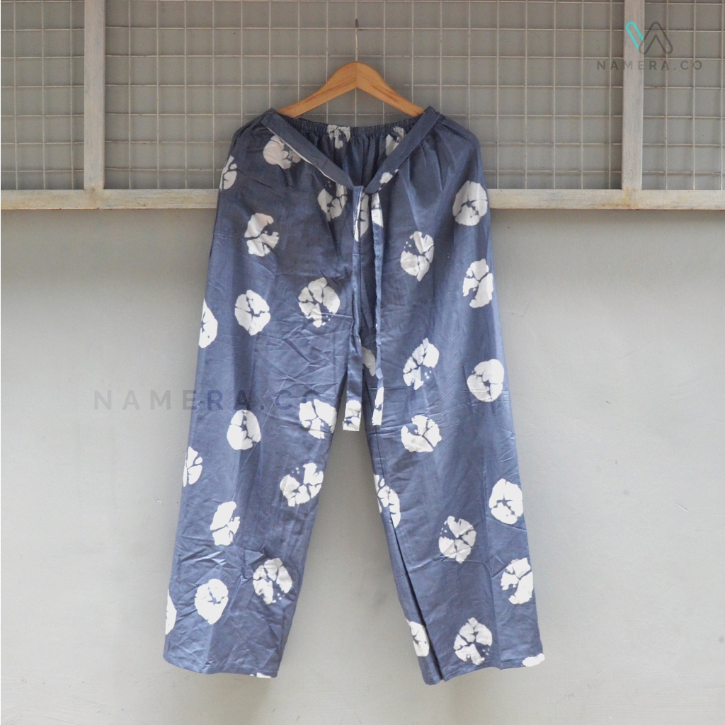 Celana Tidur Panjang Kulot Wanita Motif Tie Dye Shibori Bahan Katun Rayon