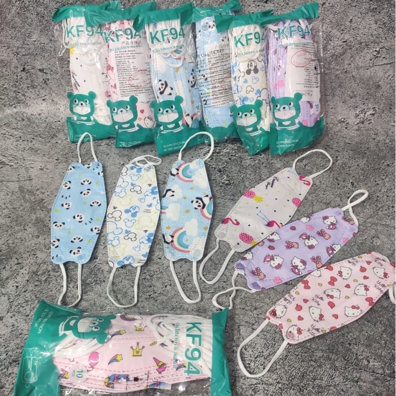 Masker KF94 Anak Motif Gambar Kartun Masker Anak 1 Pack isi 10 Pcs