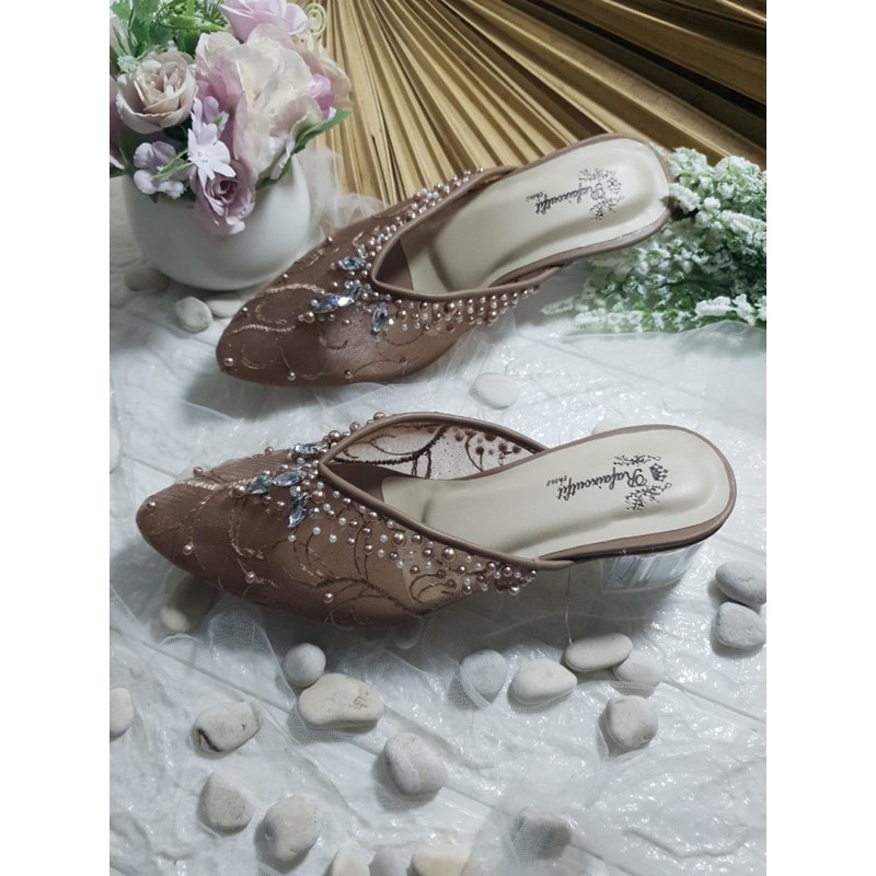 sepatu Julia mocca tinggi 5cm kaca