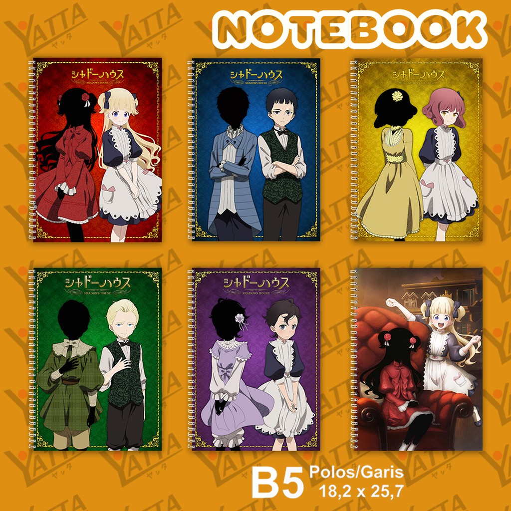 

Notebook Anime ukuran B5 18,2 cm x 25,7 cm Shadow House