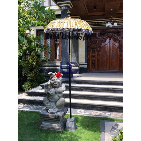 Payung Dekorasi Kain Saten Prada Khas Bali Berbagai Warna