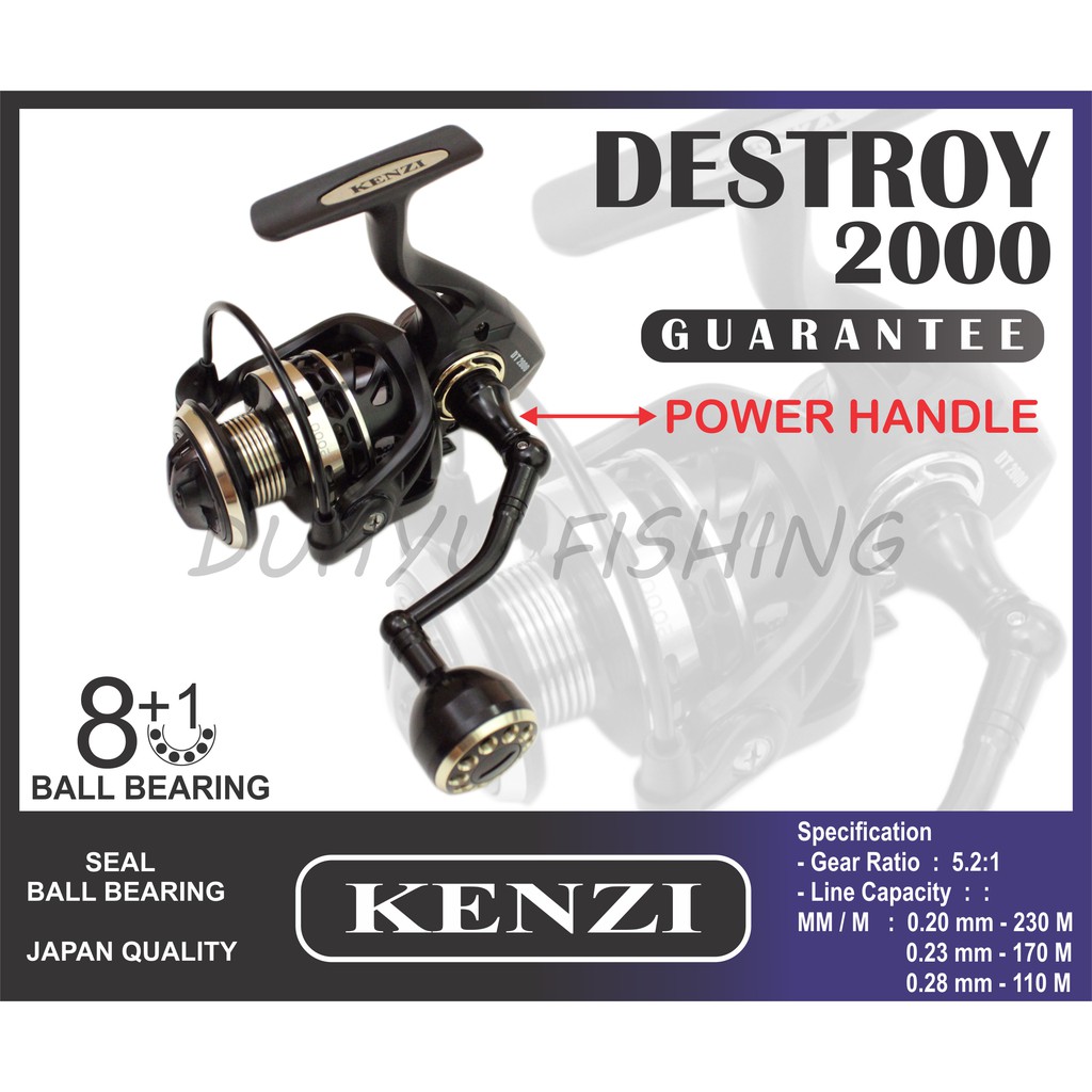 REEL KENZI DESTROY 2000 POWER HANDLE TERMURAH