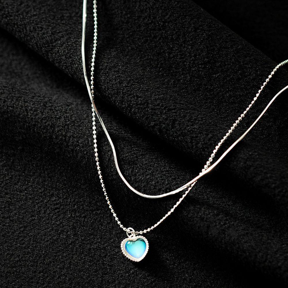 Needway   Korea Kalung Elegan Vintage Untuk Perempuan Liontin Opal Kristal Leher Perhiasan