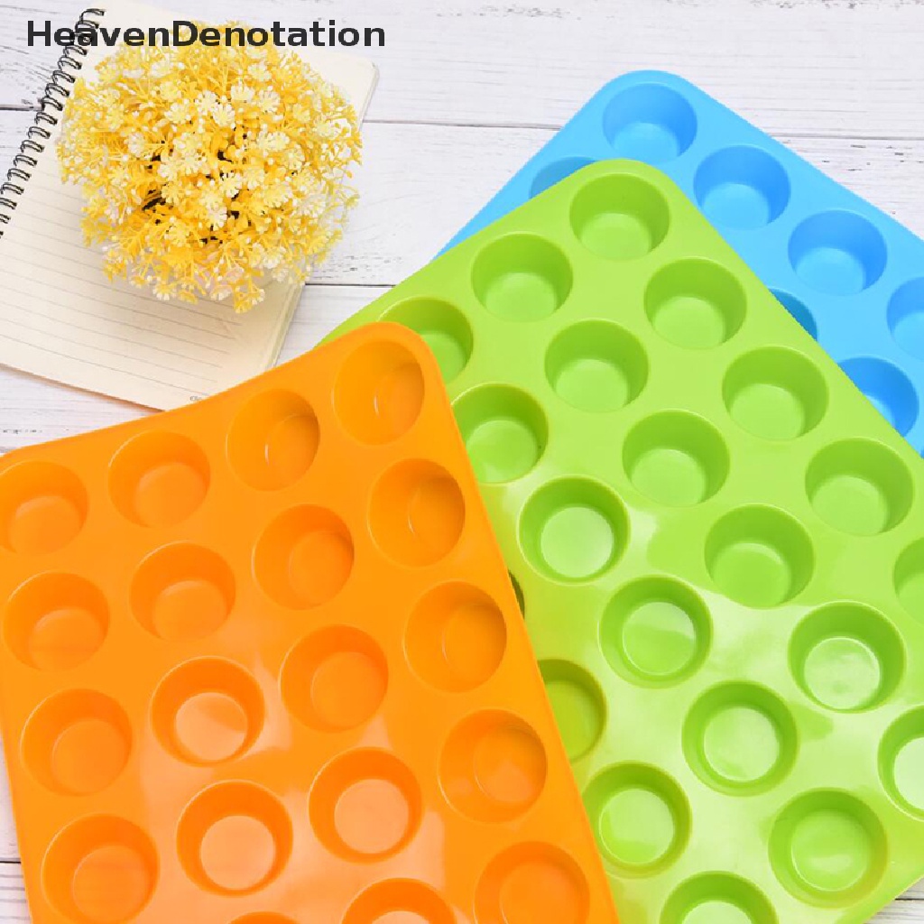 [HeavenDenotation] 24 Cavity Pan Tray Silicone Mini Cupcake Cookie Bakeware Baking Mold Muffin Cup