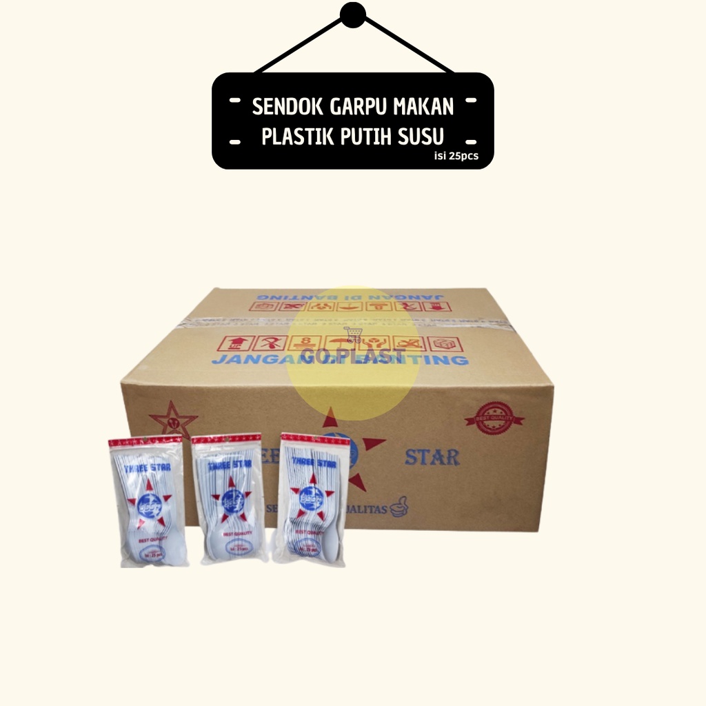 [25PCS] THREESTAR SENDOK MAKAN PLASTIK
