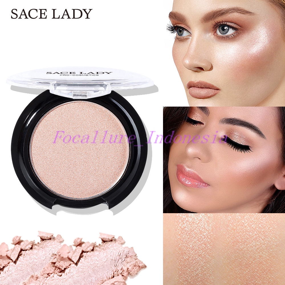 SACE LADY Pearlescent Monochrome Blush Rouge Highlight Bronzing Powder Face Contour  ready 6 warna