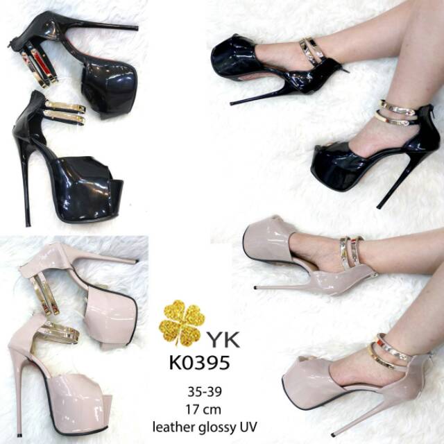 OSshoes 0395 premium heels 17cm 17 cm import shoes wanita high heels highheels ketutup banstrap