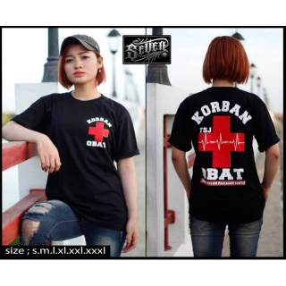 Kaos Cowok Cewek Korban Obat Hitam Plastisol Terbaru Shopee