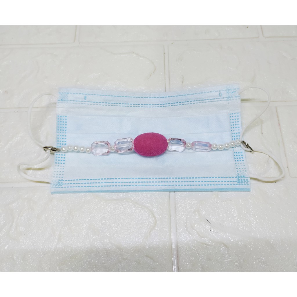 Konektor Masker Mote Oval warna - Pengait Tali Masker-konektor Hijab