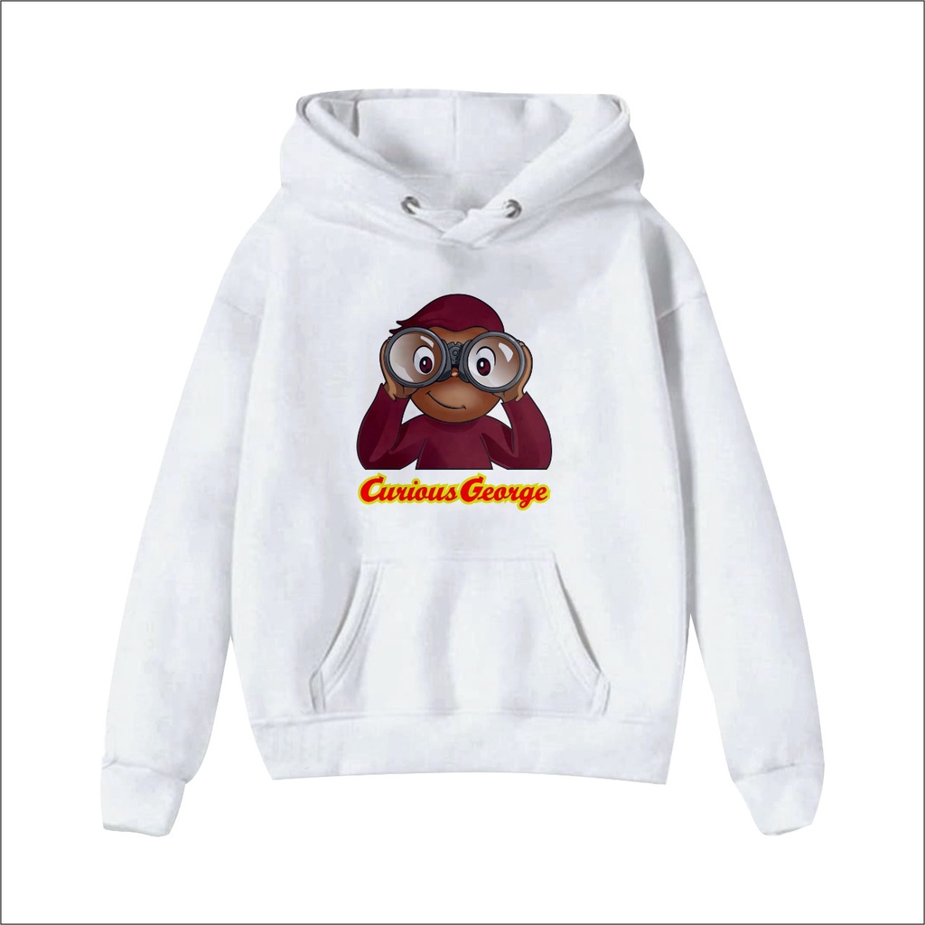 Sweater hoodie anak George Monyet Lucu Kartun Pullover Atasan Anak Peremuan Laki - laki Terbaru