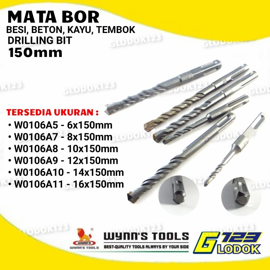 Mata Bor Besi Beton Tembok Kayu 6mm 8mm 10mm 12mm 14mm 16mm Drill